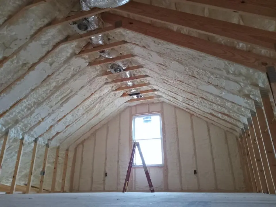Spray foam roofing application for Crawl Space Insulation project in Livingston